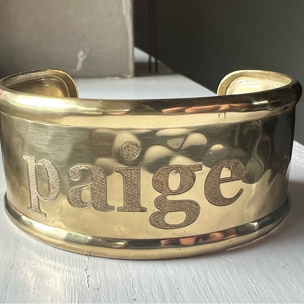 Rustic Cuff Gold Hammered Bracelet